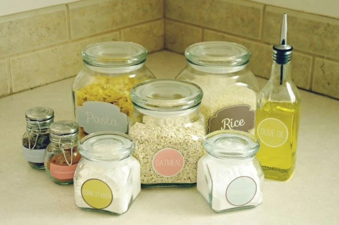 pantry label printables on jars