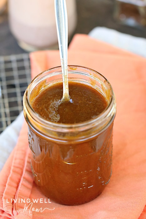 homemade pumpkin spice syrup in a jar