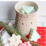 homemade Christmas scented wax melts in a warmer