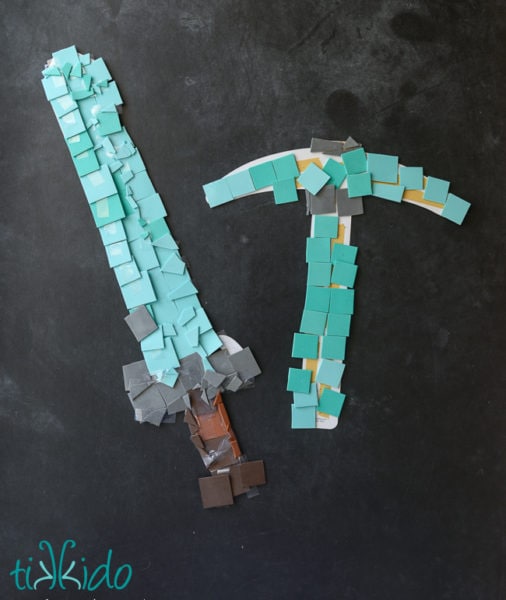 homemade minecraft sword and pickaxe craft