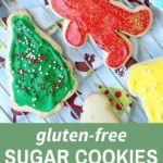 frosted gluten-free sugar cookies on a wire rack