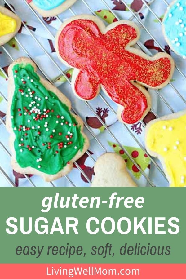 frosted gluten-free sugar cookies on a wire rack