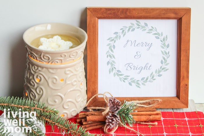 scented warmer with homemade snowflake scented wax melt