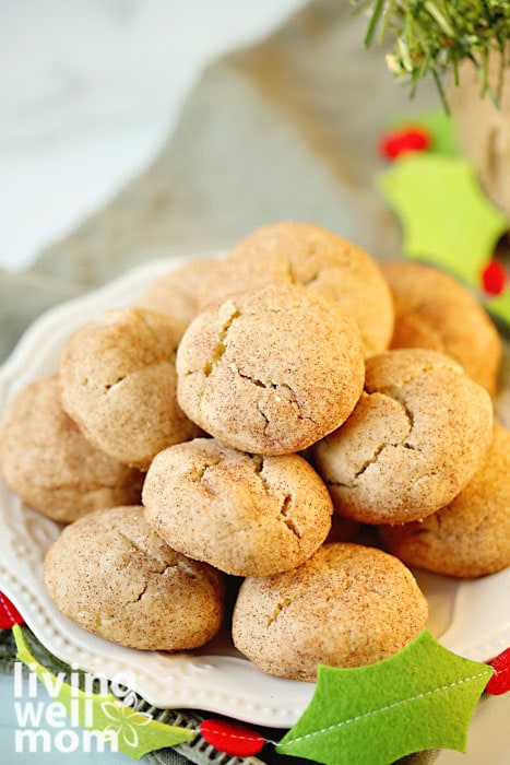 plate of gluten-free snickerdoodles for Christmas