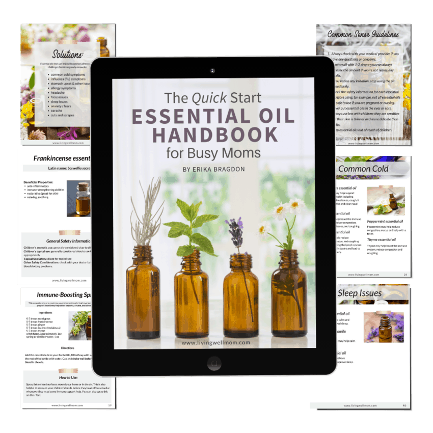 layout of pages with the ebook quick start essential oil handbook