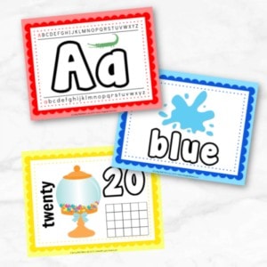educational colorful printable playdough mat set