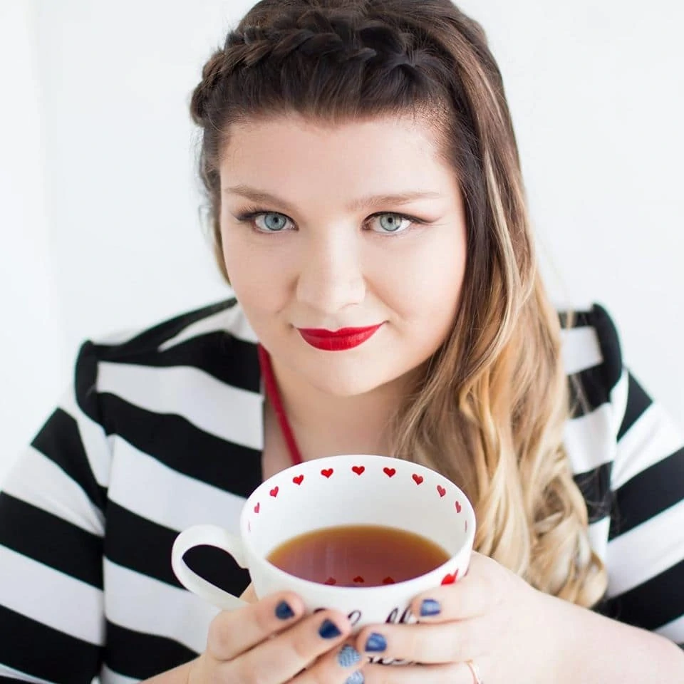 professional woman drinking tea