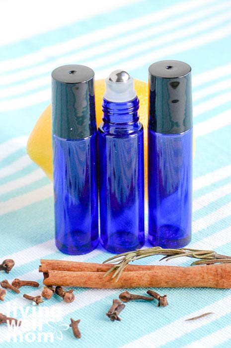 roller bottles with DIY oil blend for immunity