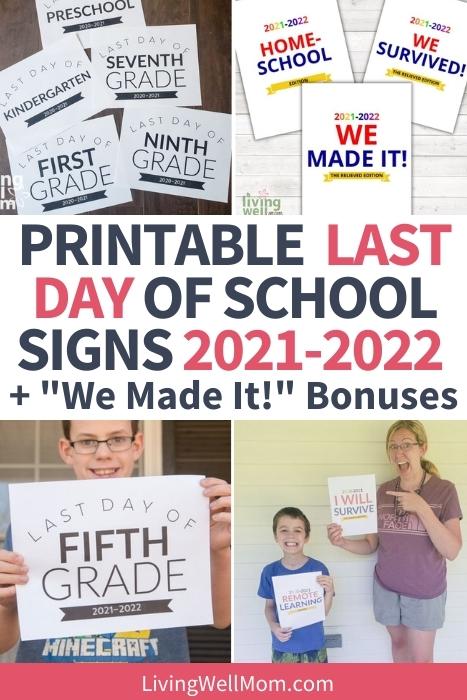 collection of images with last day of school printables for 2022