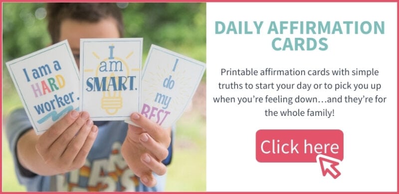 layout of daily affirmation cards for the whole family offer