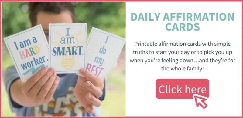 layout of daily affirmation cards for the whole family offer