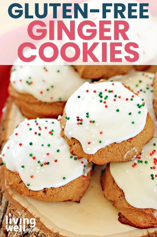 pinterest image for gluten-free ginger cookies with molasses