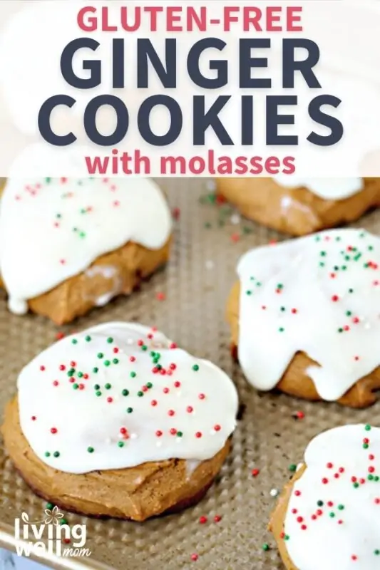 pinterest image for gluten-free ginger cookies with molasses