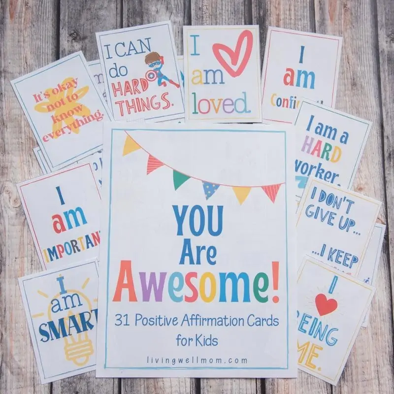 Colorful printed affirmations for children 