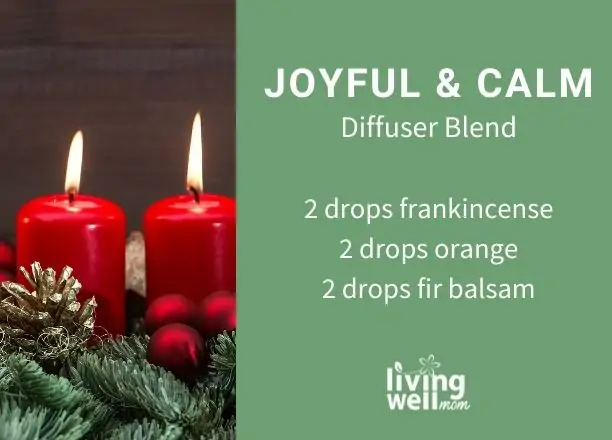 joyful and calm diffuser blend recipe card