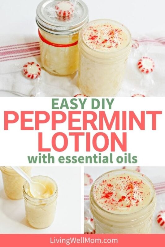 easy diy peppermint lotion with essential oils pin