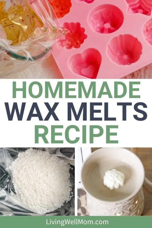 collage of steps for how to make scented wax melts