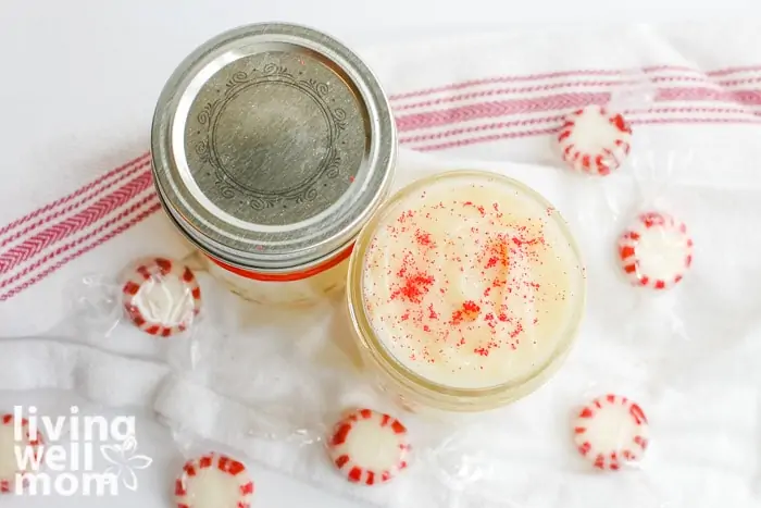 homemade peppermint lotion with essential oils made from all natural recipe
