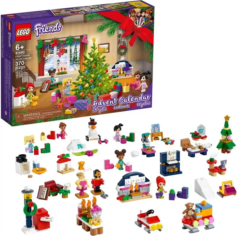 christmas calendar from lego friends with legos for each day