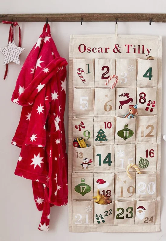 personalized advent calendar numbered pockets 