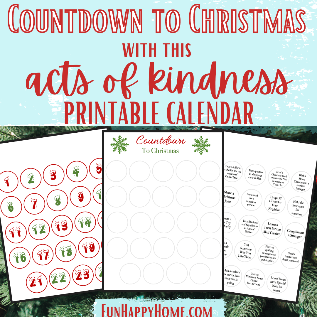 printable act of kindness advent calender