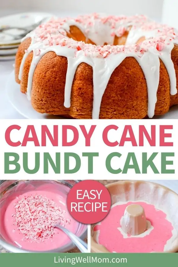 candy cane cake made in a bundt pan 