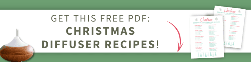 essential oil diffuser and layout of pdfs featuring christmas diffuser recipes