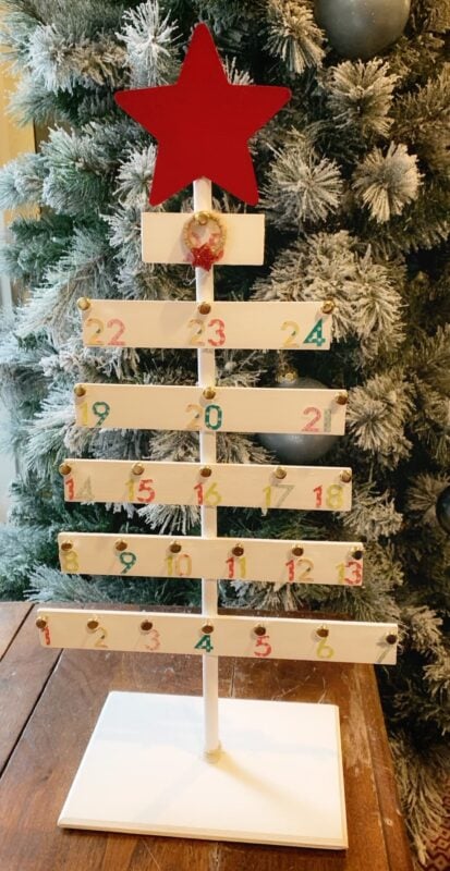 wooden DIY farmhouse advent calendar