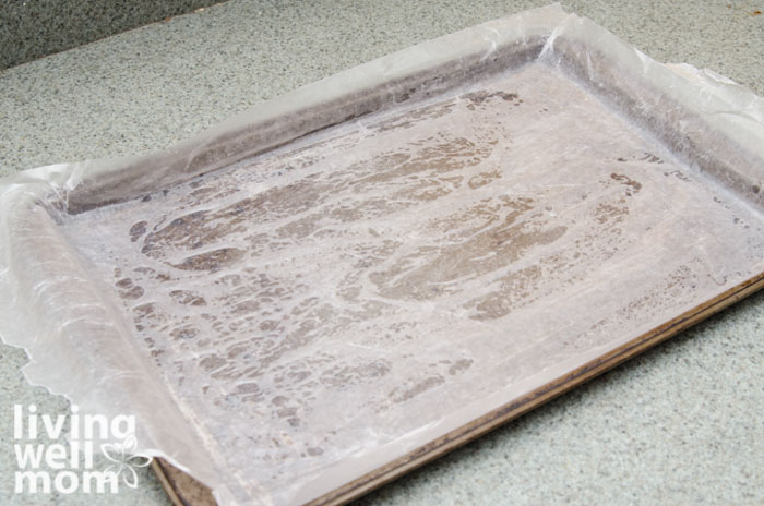 floured and greased pan for baking
