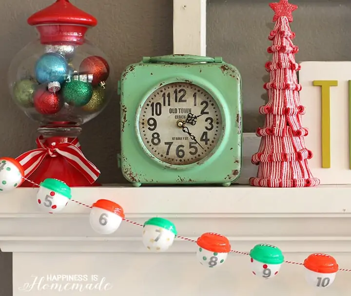 DIY advent candy calendar using plastic toy containers