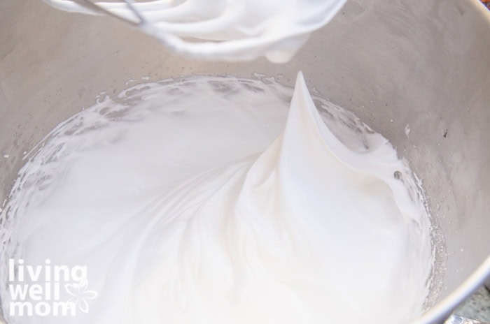 beaten egg whites with peaks