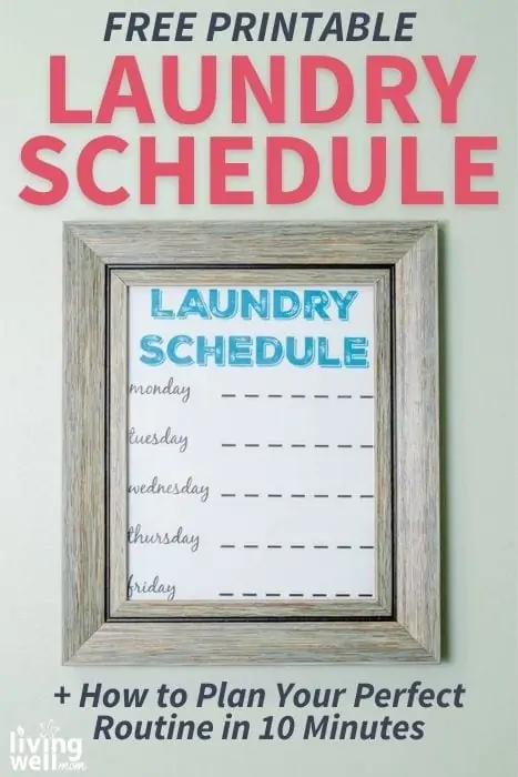 free printable laudry schedule pinterest image