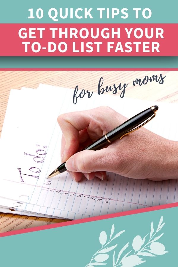 Busy mom writing a to do list 