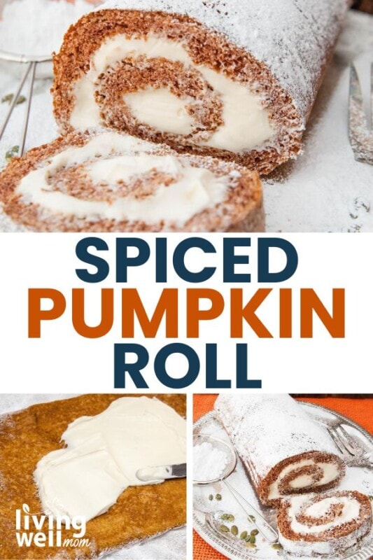 spiced pumpkin roll collage