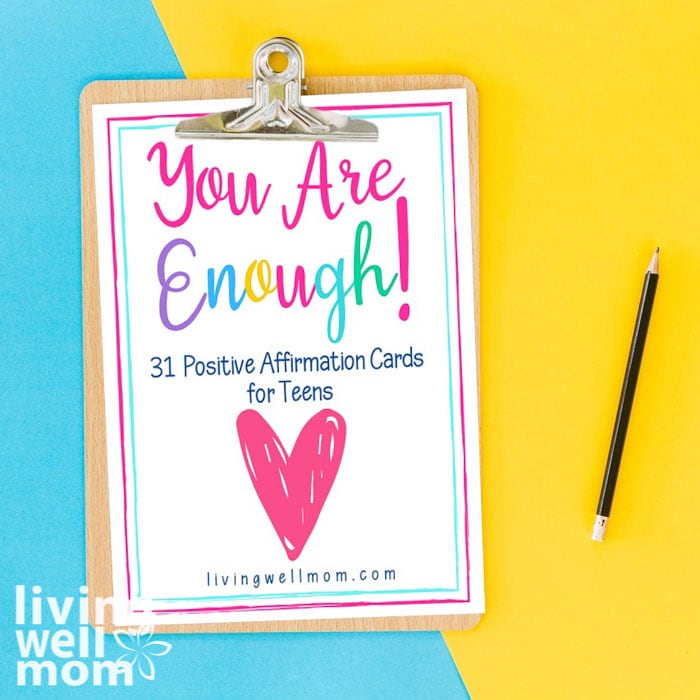 cover image of You Are Enough affirmation card printables