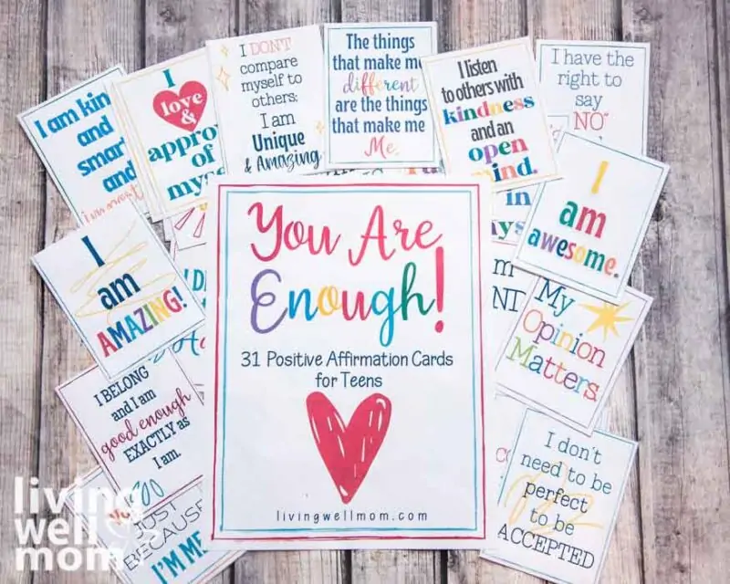 a selection of daily affirmations for teens