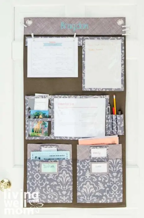 hanging organizer as a family command center
