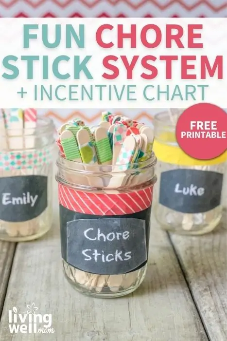 fun chore stick system plus incentive chart pin
