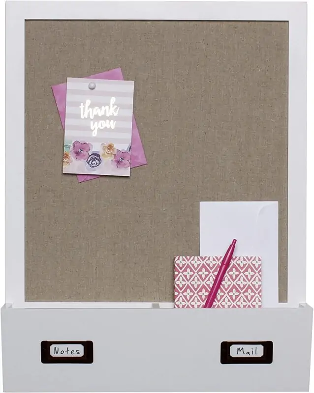 fabric pinboard organizer with cubbies