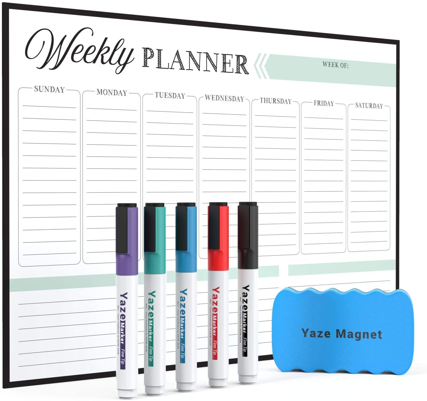 dry erase planner with 5 markers