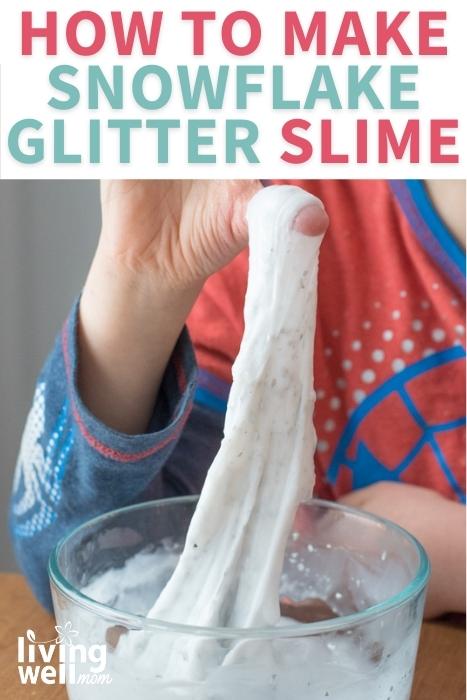 how to make snowflake glitter slime pinterest image