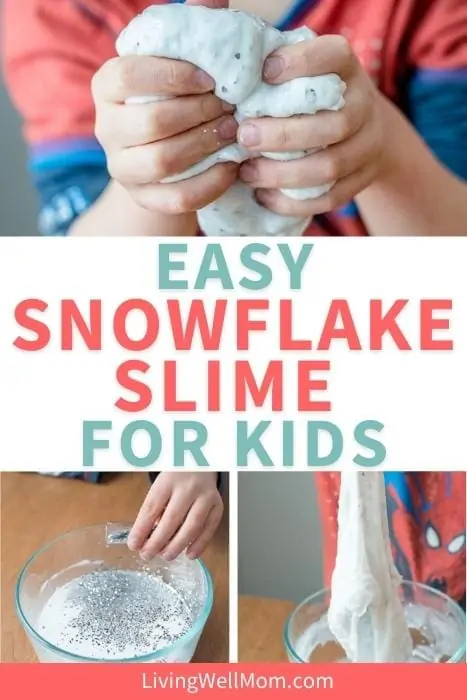 easy snowflake slime or kids pin