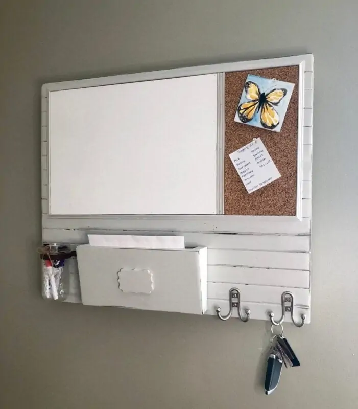 white wall organizer for family command center