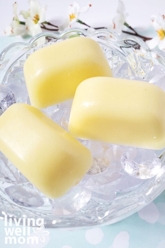 homemade body scrub bars made with almond oil