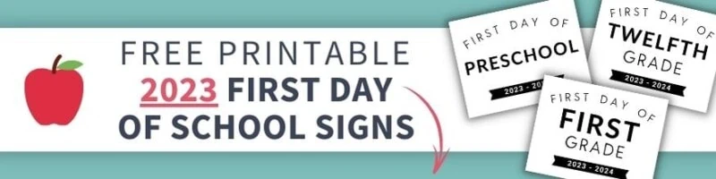 First Day of School Sign Printable - Cute & Free Printable Designs