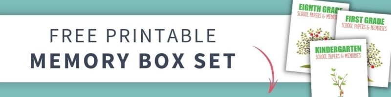 free printable memory box set for kids grades school pages