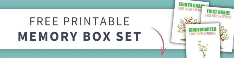 free printable memory box set for kids grades school pages