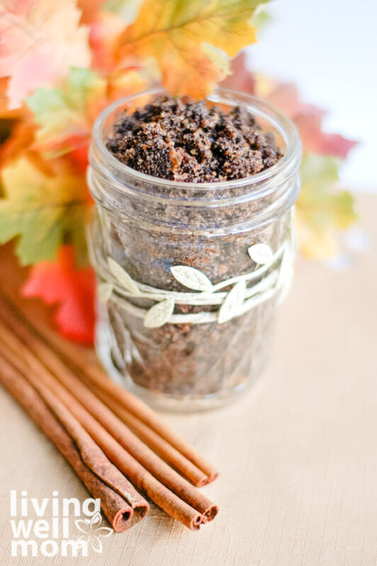 diy coffee face scrub in a small mason jar