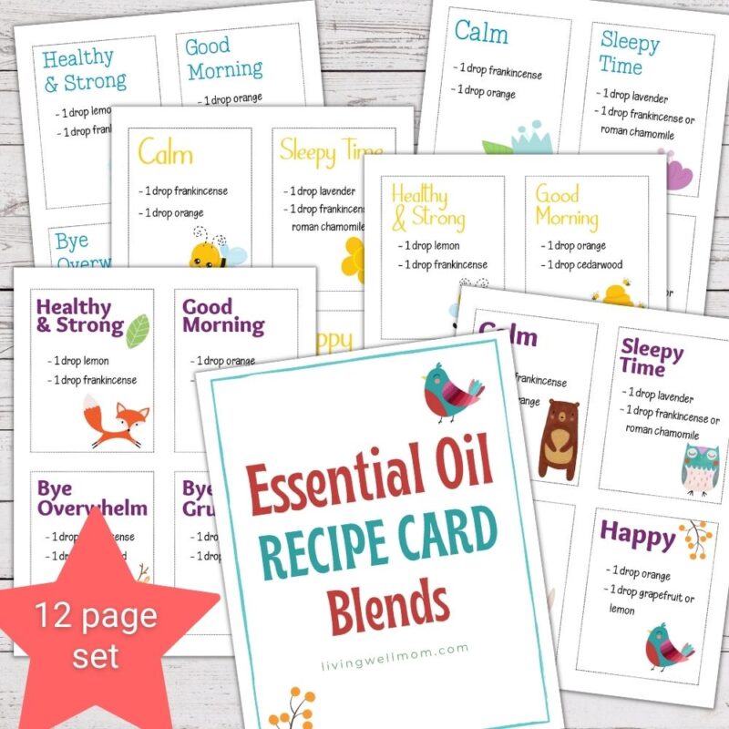 essential oil blend recipe cards printables