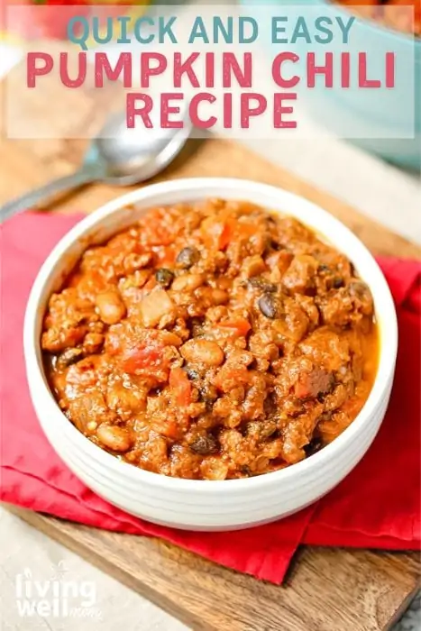 easy pumpkin chili natural gluten and dairy free pinterest image